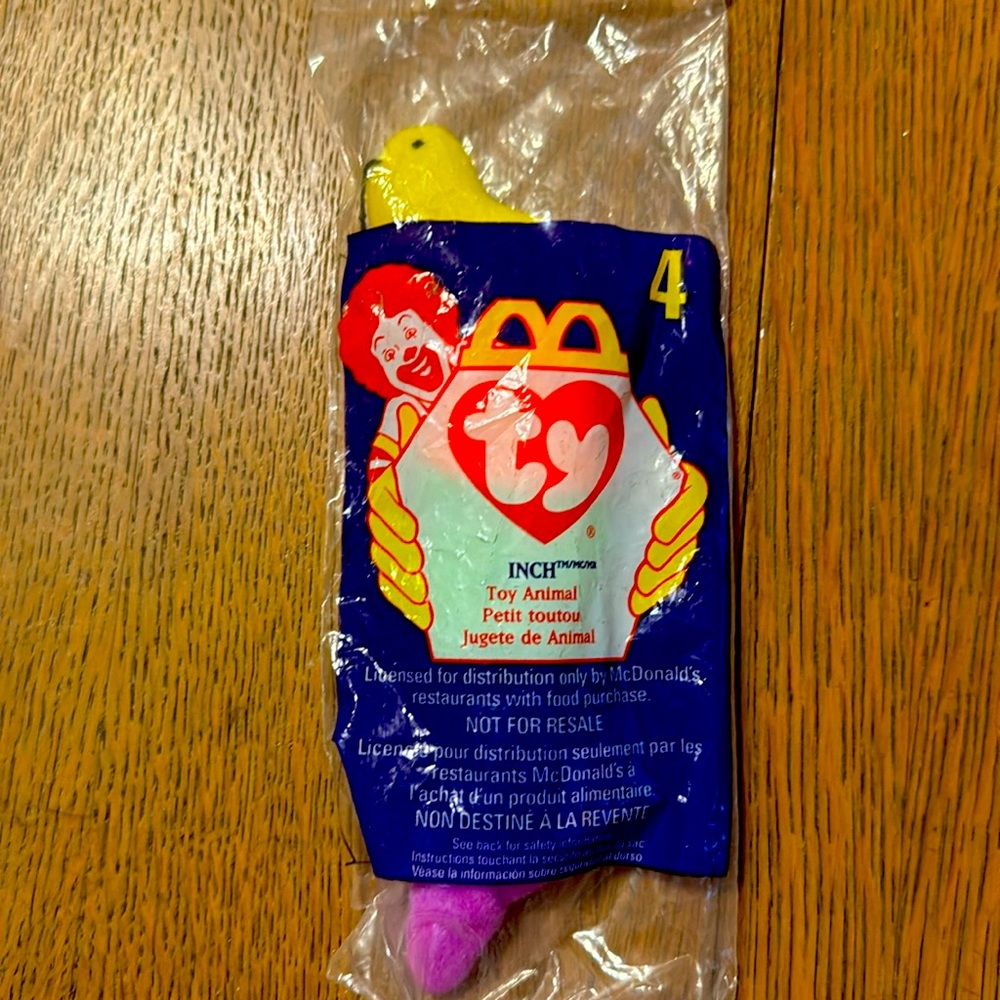 1998 Ty, McDonald's Teenie Beanie Baby #4 only New, Sealed in Bag.
